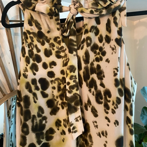Just Taylor dress , fall print green / cream - Picture 3 of 4